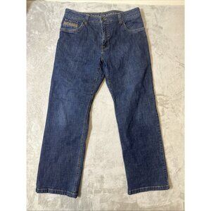 prAna Men’s Jeans 36x30L Blue Organic Cotton Stretch Denim Straight Fit